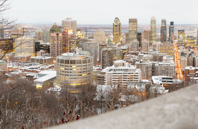 city view from Mount Royal Park in Montréal, Canada