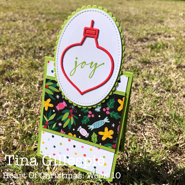 scissorspapercard, Stampin' Up!, Heart Of Christmas, Brightest Glow, Spruced Outline Dies, Celebrate Everything Host DSP, Christmas Card, Sheetload Of Cards