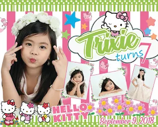 Hello Kitty Tarpaulin for Christening  Template contains two designs in PSD format. It is free for personal and commercial use.