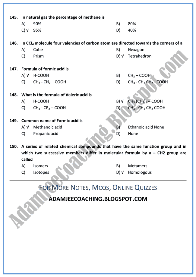 Chemistry Mcqs XII - All Chapters - 300 Mcqs