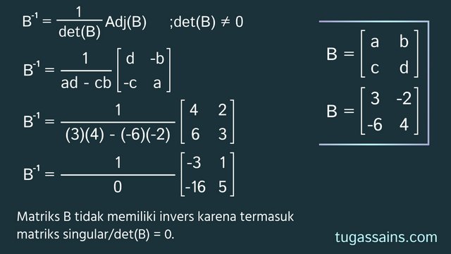 Contoh Soal Invers Matriks 2x2