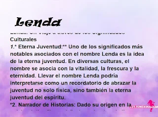 ▷ Significado del nombre Lenda