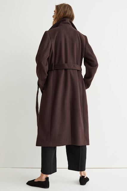 H&M tie belt coat