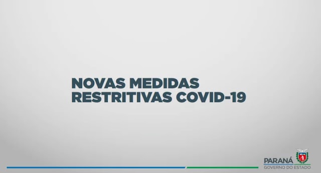 Governo do PR anuncia novas medidas de enfretamento ao novo coronavirus