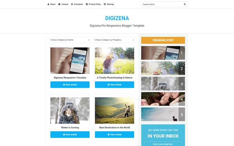 DigiZena - Latest Version - Premium Blogger Template Free Download.