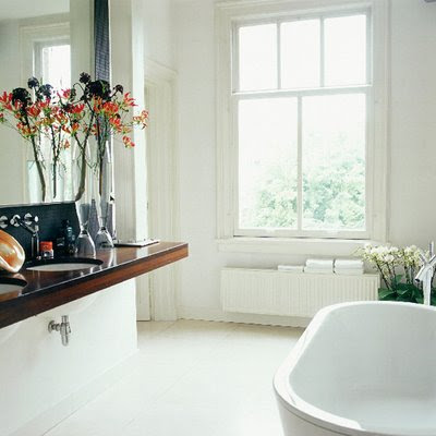 Clean bathroom ideas, white color dominated