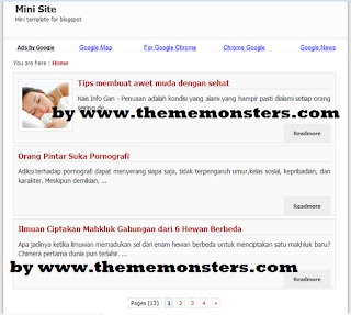 Free and Fast Blogspot  Minisite Theme