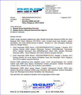 Kisi - Kisi UN SMP SMA SMK Tahun Pelajaran 2017/2018