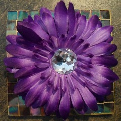 purple flower hair clip