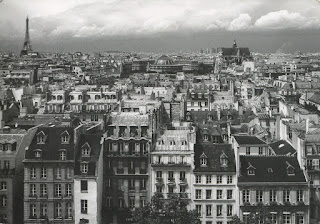 postcard, rooftops, Haussmann