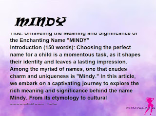 meaning of the name "MINDY"