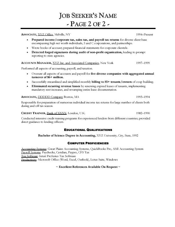 Curriculum Vitae Sample Bank Job