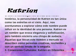 ▷ Significado del nombre Katrien (✔)