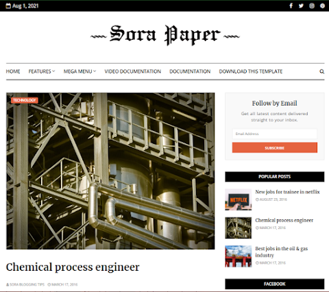 SORA PAPER – NEWS & MAGZINE BLOGGER TEMPLATE FREE DOWNLOAD