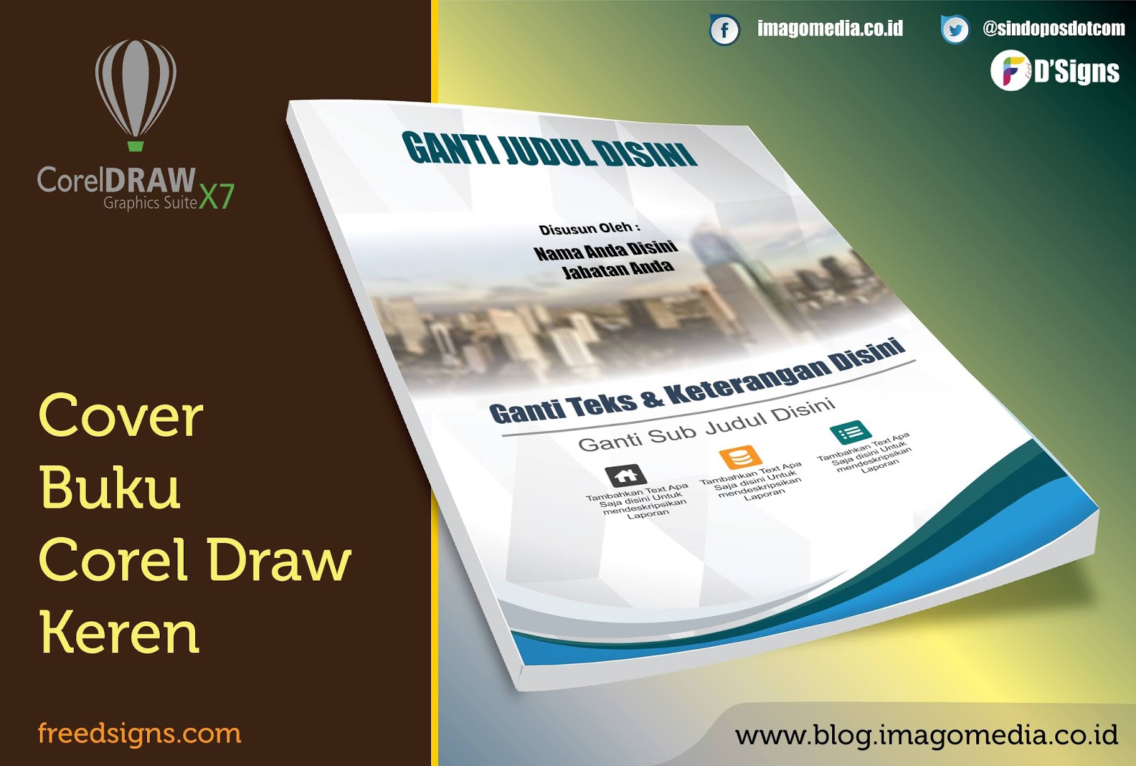Download Desain Cover Buku Gratis Corel Draw Artistik 