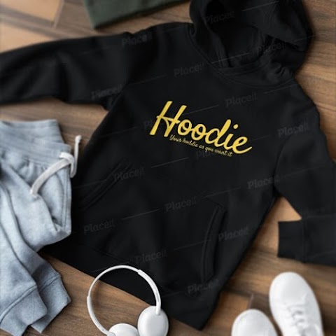 HOODIE BLACK WITH YELLOW DESIGN