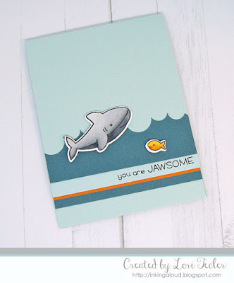 You Are Jawsome card-designed by Lori Tecler/Inking Aloud-stamps and dies from Lawn Fawn