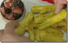Fritto vegetariano con insalata di pompelmo rosa