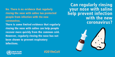 WHO saline nose drops hoax poster