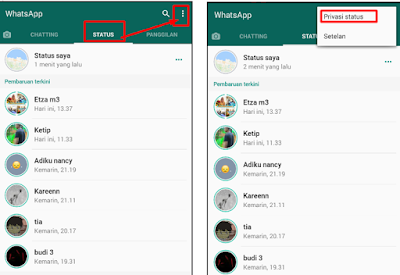 Cara menyembunyikan status whatsapp dari orang tertentu Cara Menyembunyikan Status Whatsapp/WA dari Kontak Orang Tertentu 