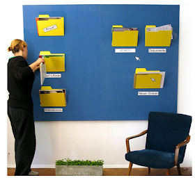 computer file folder shaped wall-hanging folders for papers in bright yellow