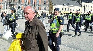 Carl Herslow being arrested