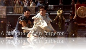 Maximus dueling with Emperor of Rome