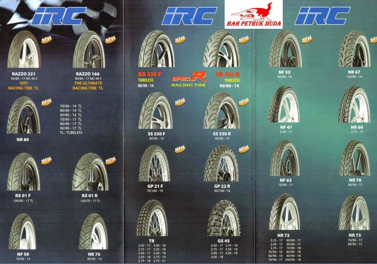 tubeless Ban Harga IRC, IRC ukuran 100/80 IRC, Ban MOTOR: Ban  Tire, IRC, Luar IRC Ban irc Harga harga ban