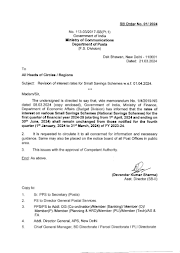 SB Order 01/2024 : Revision of interest rates for Small Savings Schemes w.e.t.01.04.2024