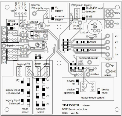 TDA1566 Audio Amplifier 2x46W layout