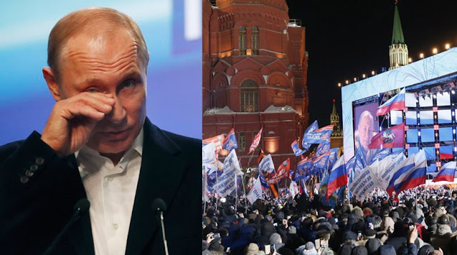 Θριαμβευτική νίκη δείχνει η καταμέτρηση στο 60% των φήφων  Ρωσία: Επανεκλογή Πούτιν με ποσοστό 75,5%