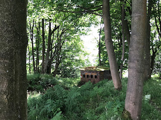 A view through the woods at Braefoot Plantation to the North East Blockhouse.  Photograph taken by Kevin Nosferatu for the Skulferatu Project.