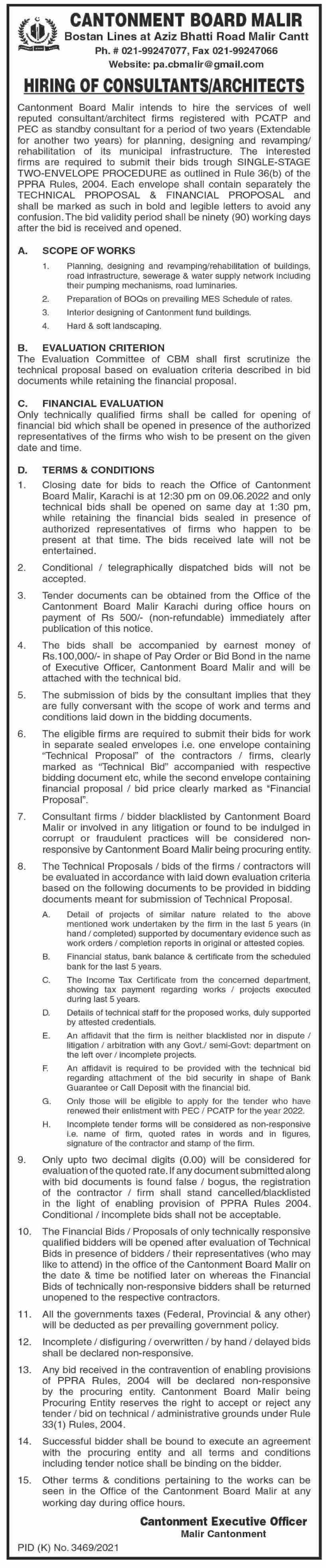 Latest Cantonment Board Management Posts Karachi 2022