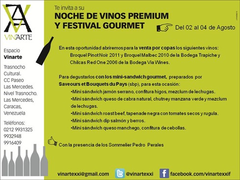 Noche de vinos premium y festival gourmet Noche de vinos premium y festival gourmet