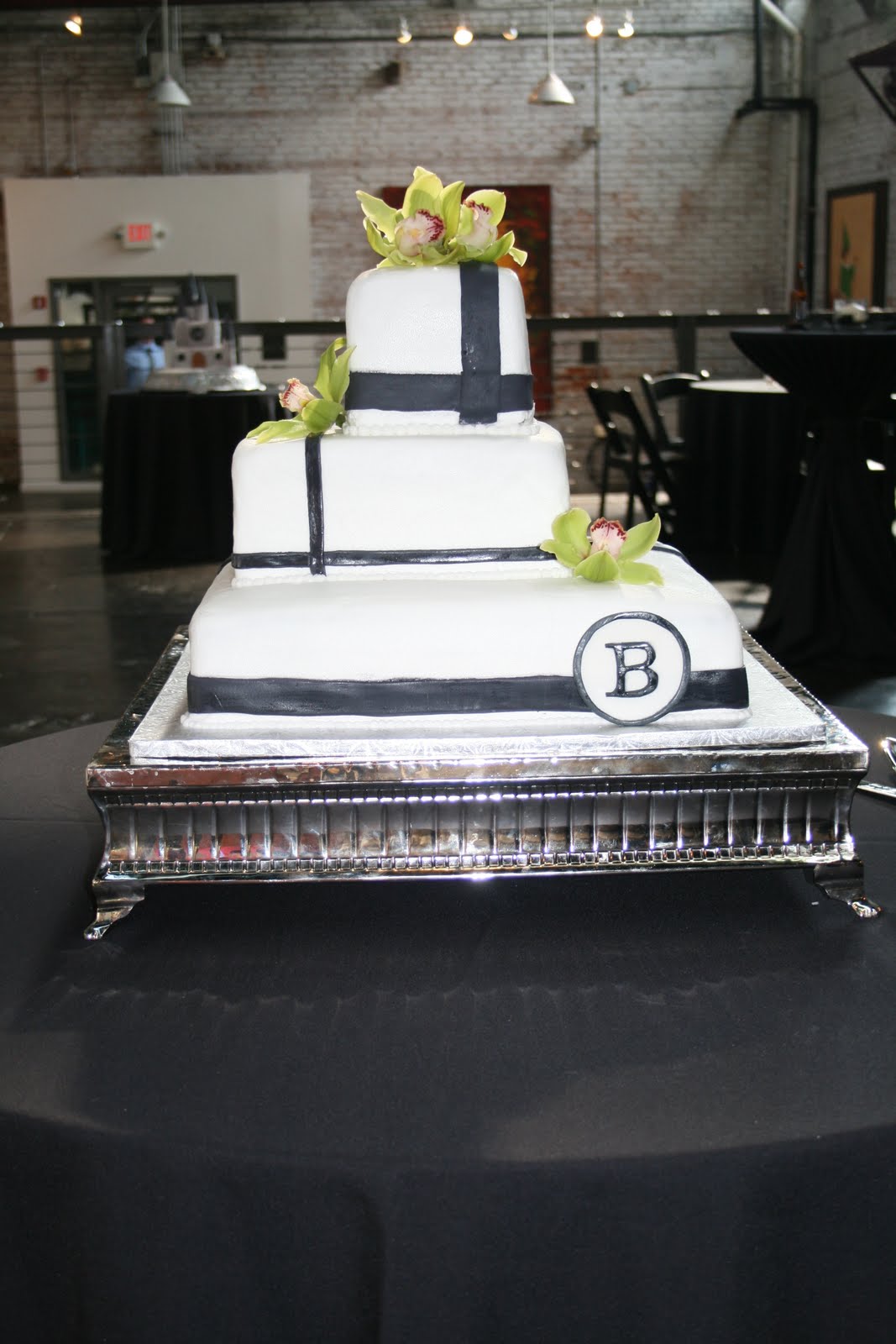 Black and White Wedding cake