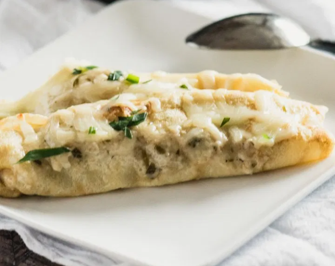 Chicken and Mushroom Crepe #dinner #recipes