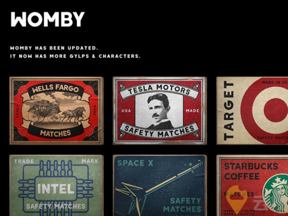 Womby: Free display font for graphics and web