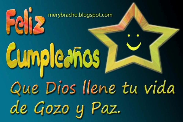 Feliz Cumpleaños de Gozo y Paz. Postal Cristiana, tarjeta con dedicatoria para felicitar cumpleaños de hombre, mujer, niño, niña, amigo, amiga. Felicitaciones de cumpleaños con la paz y el gozo de Dios cada día para compartir por facebook, twitter.