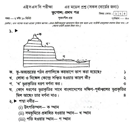 HSC Geography 1st Paper Model Question