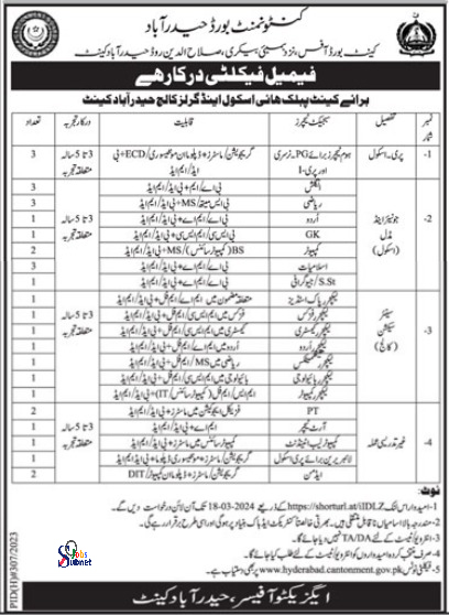 Jobs Openings At Cantt Public High School And Girls College 2024