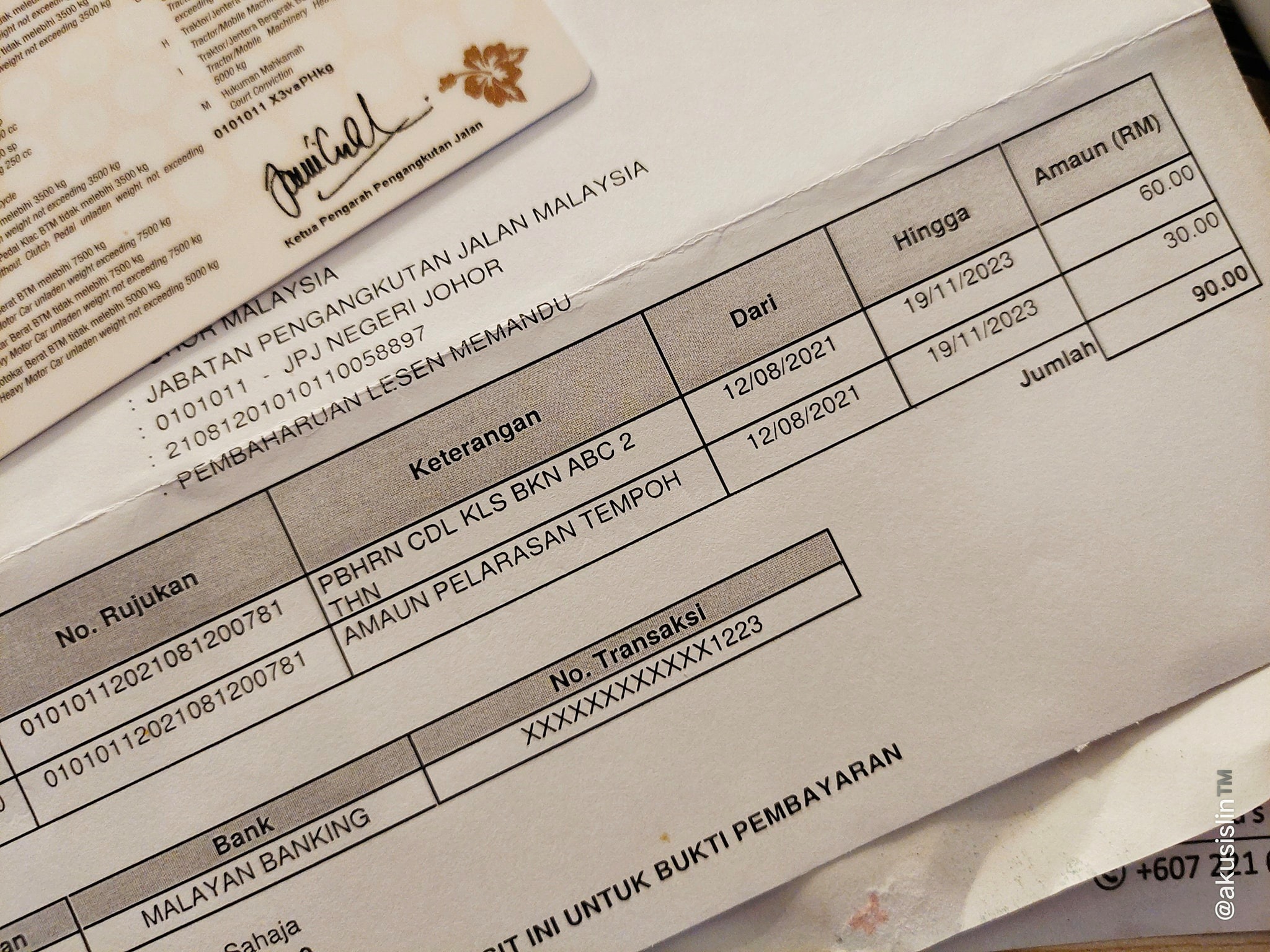 Akhirnya Dapat Juga Renew Lesen Memandu Aku