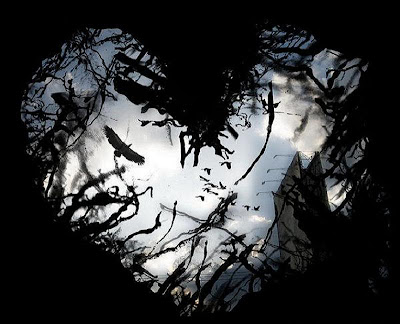 black and white emo hearts. Image from
