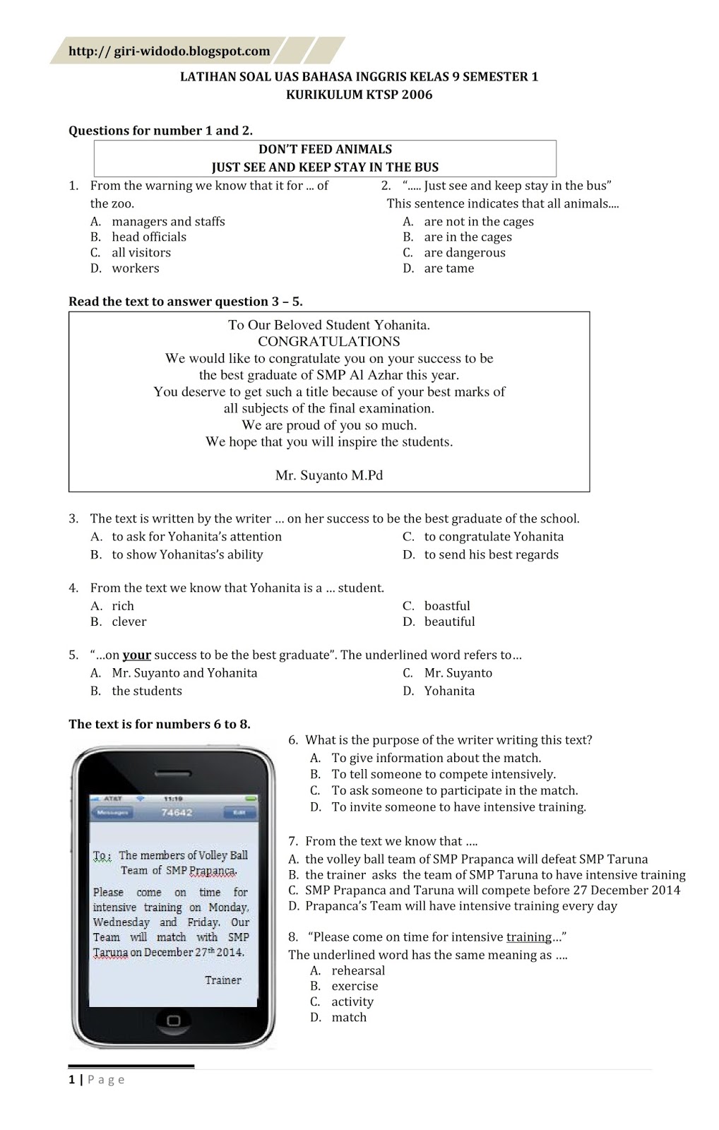 Hot Topik Soal  Uas Bahasa  Arab Kelas  9 Semester  2