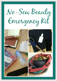 Don't leave home without your beauty emergency kit. You can even make your own...no sewing required!