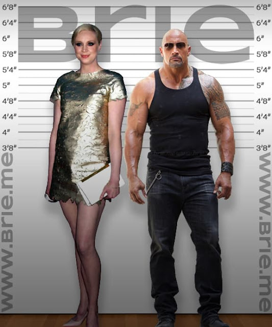 Gwendoline Christie height comparison with The Rock