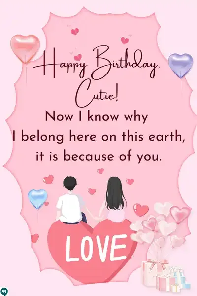 happy birthday cutie quotes with images for love