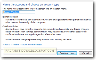 Membuat akun baru di windows 7