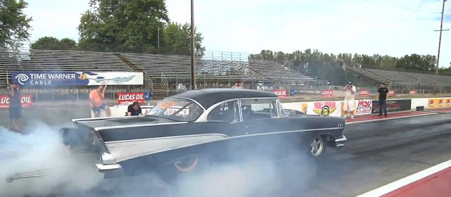 200-mph '57 Chevy @ Hot Rod Drag Week... In-Car Video!