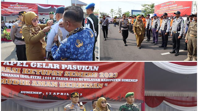 Wakil Bupati Sumenep Hj. Dewi Khalifah.,S.H.,M.H., jadi Inspektur Upacara  Pasukan Operasi Ketupat Semeru 2023