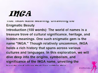 meaning of the name "INGA"